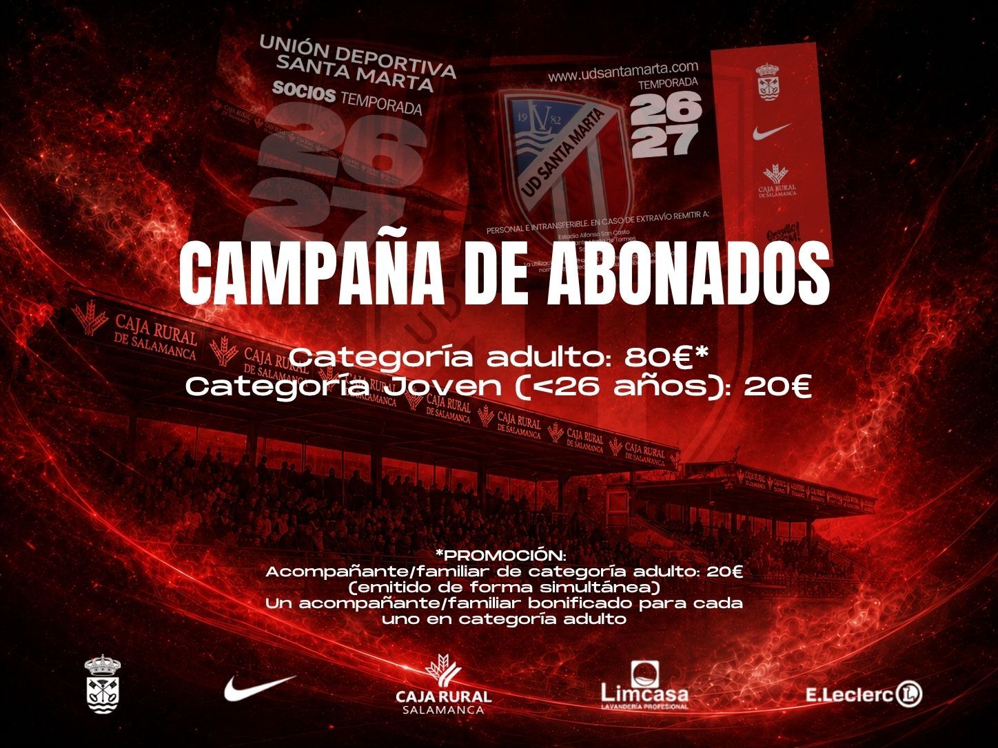 Abierta la campa�a de abonados de la Uni�n Deportiva Santa Marta para la temporada 2026/27